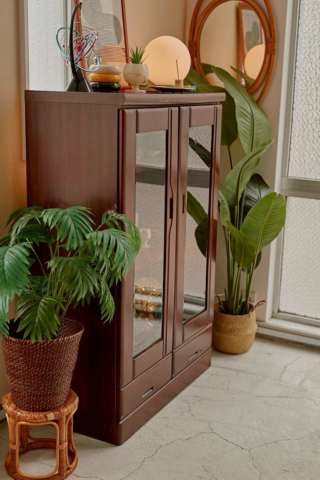 Walnut Display Cabinet