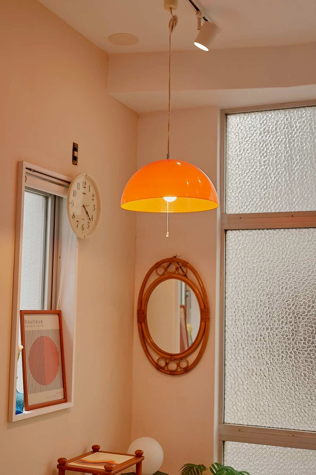 Orange pendant light