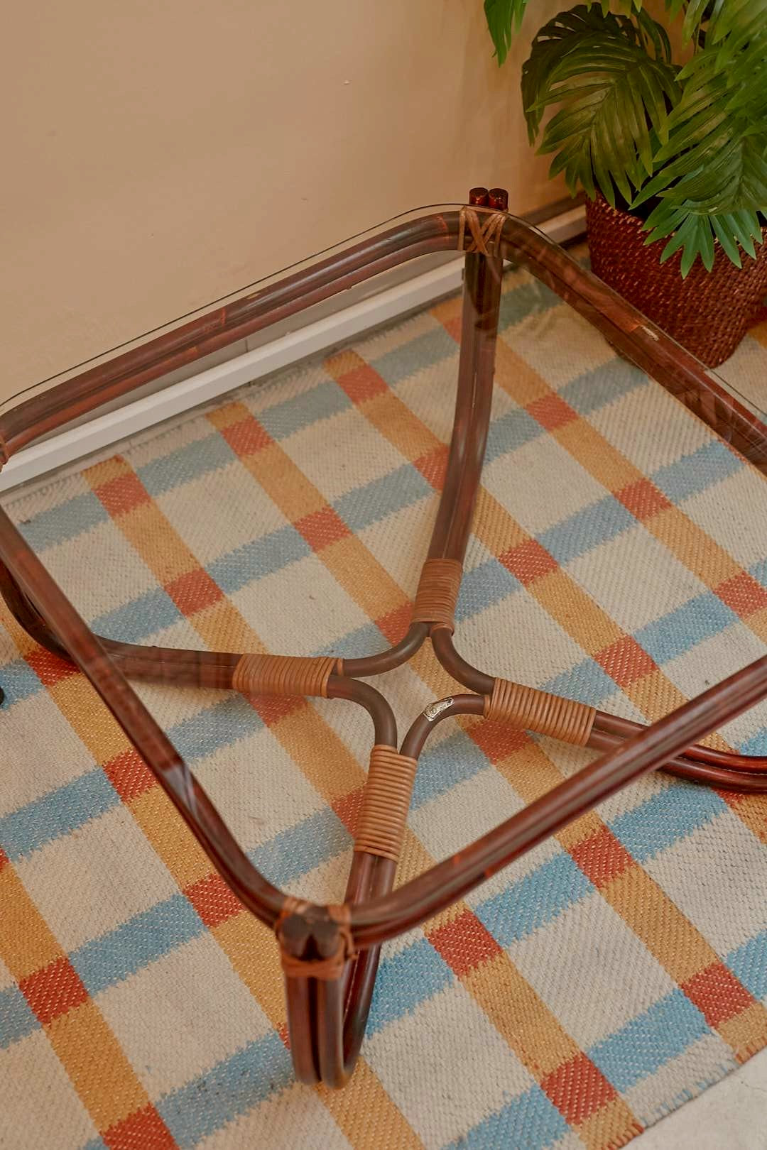 Arch Rattan Glass Table