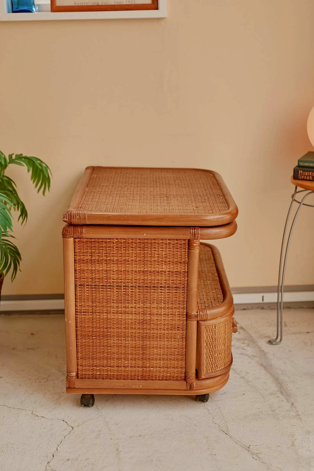 Rattan low cabinet