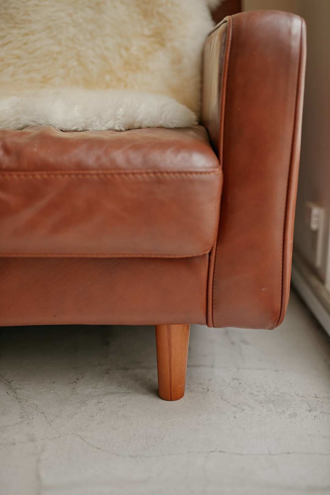 Cognac Vintage Leather Sofa