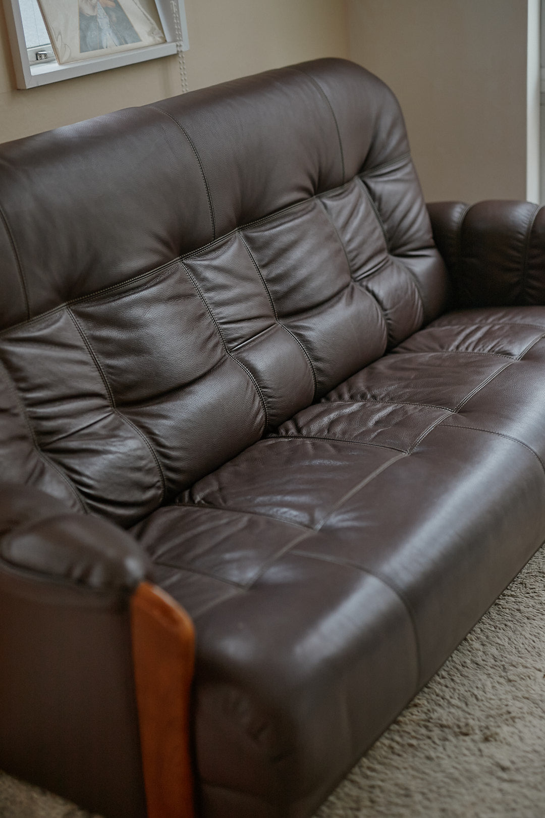 Brown Warm Leather Sofa