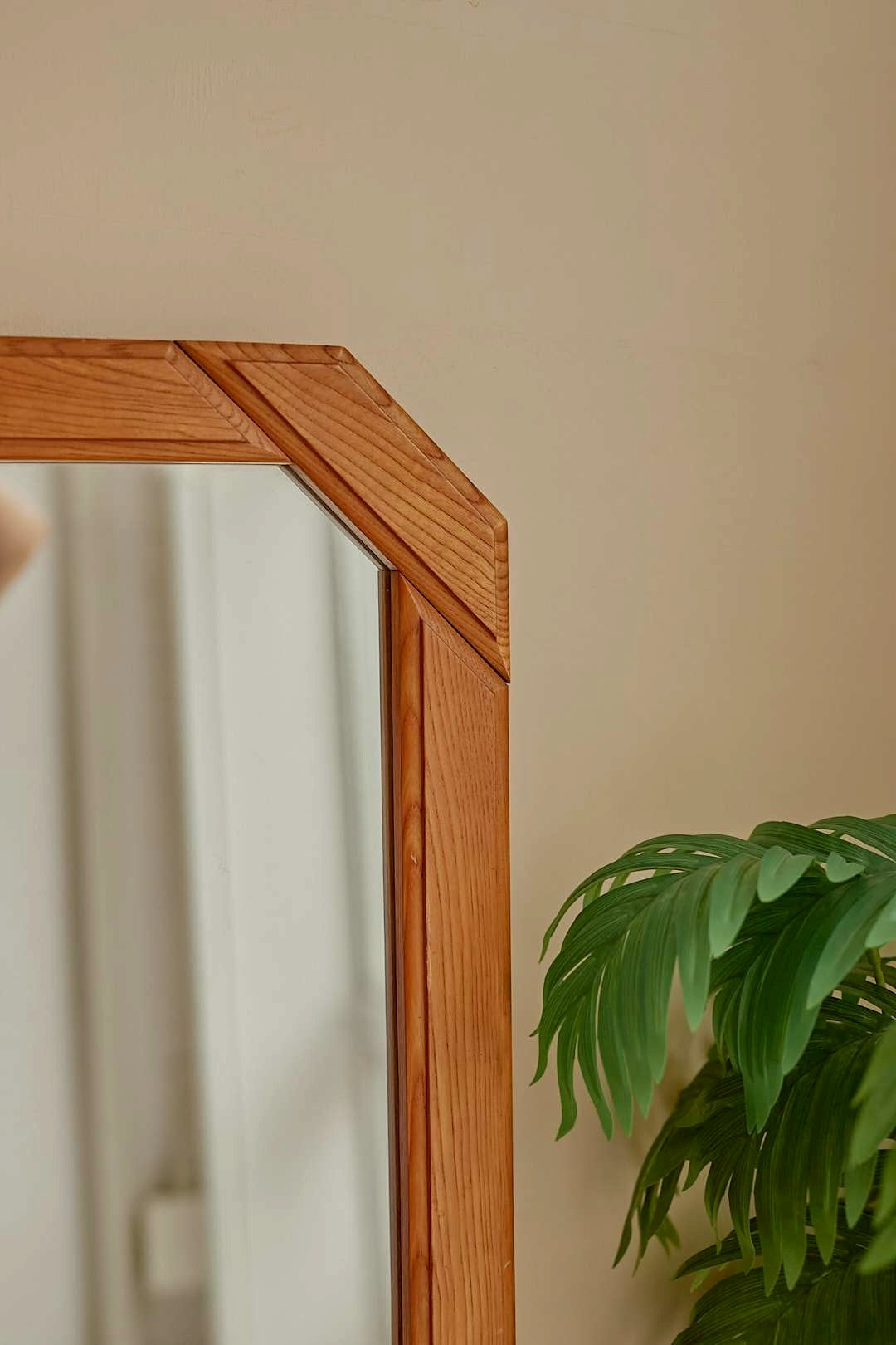 Octagonal Wood Frame Mirror