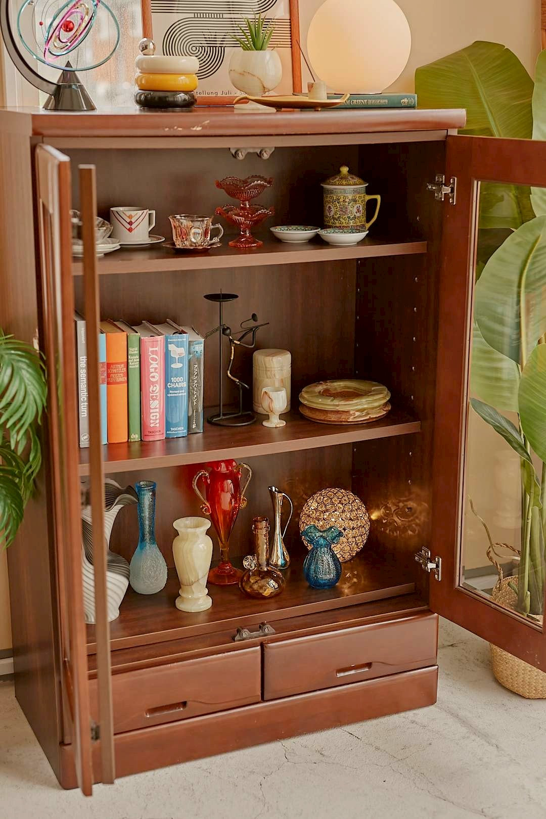 Walnut Display Cabinet