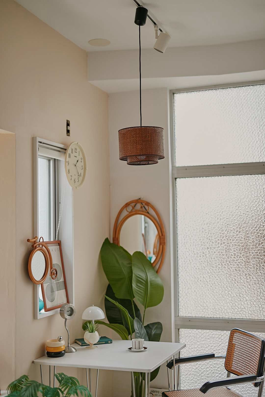 Double Rattan Pendant Light