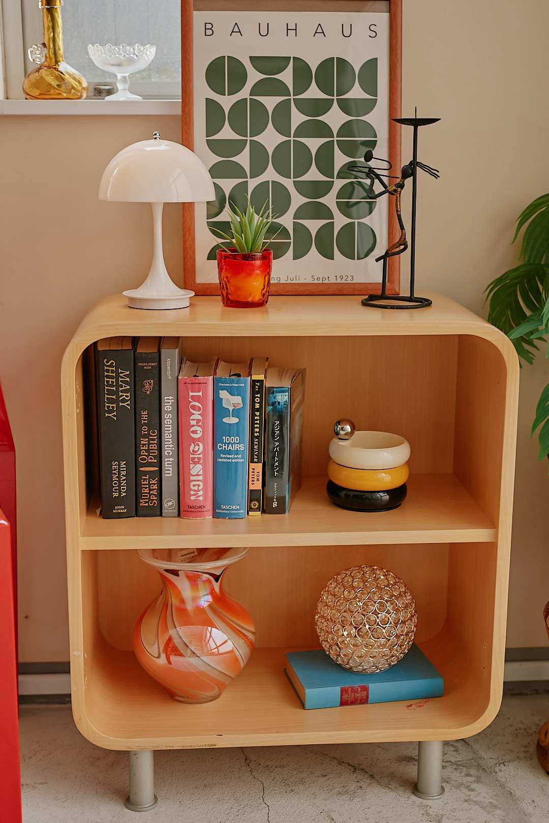 Natural Wood Arch Open Shelf