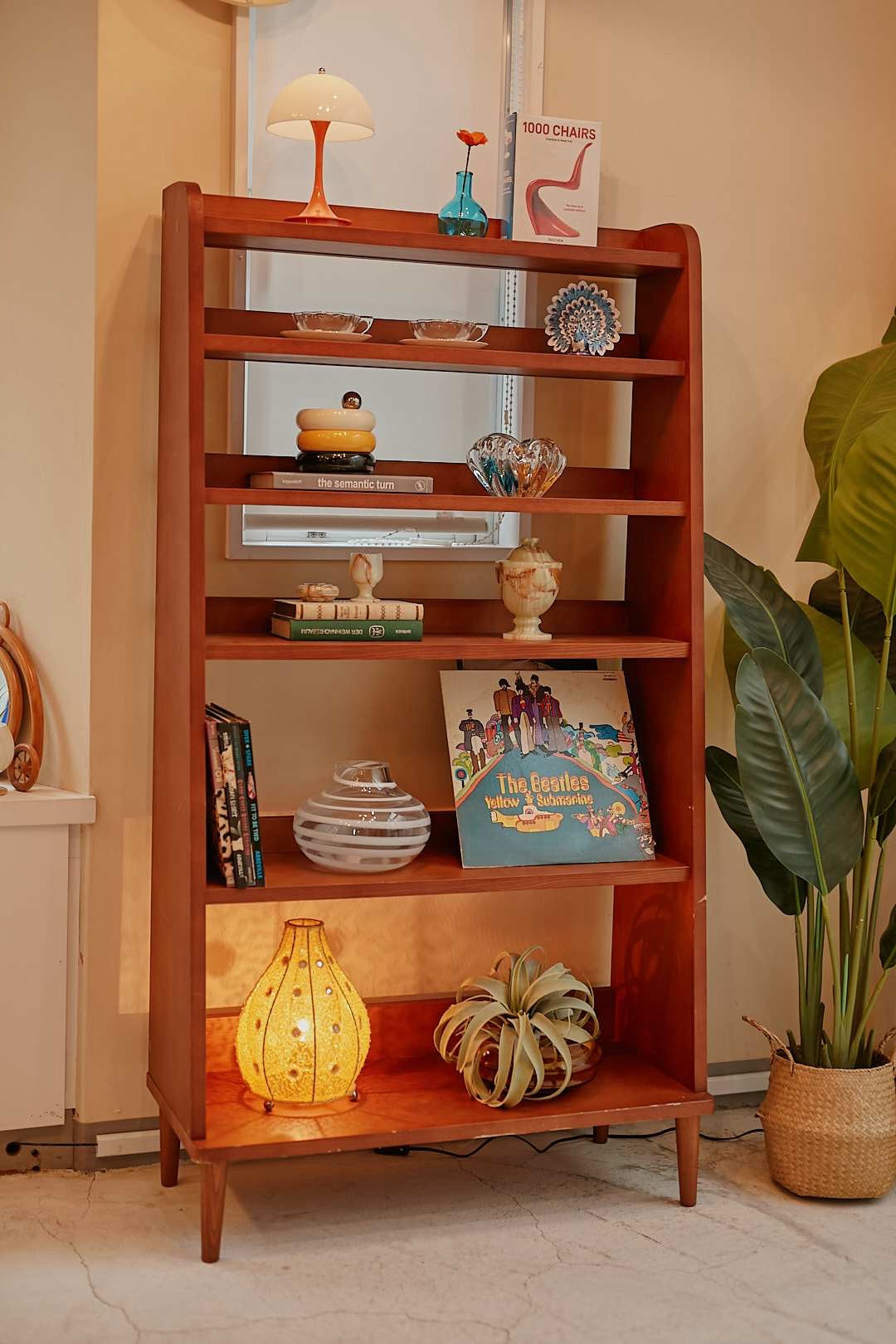 Warm Wood Open Shelf