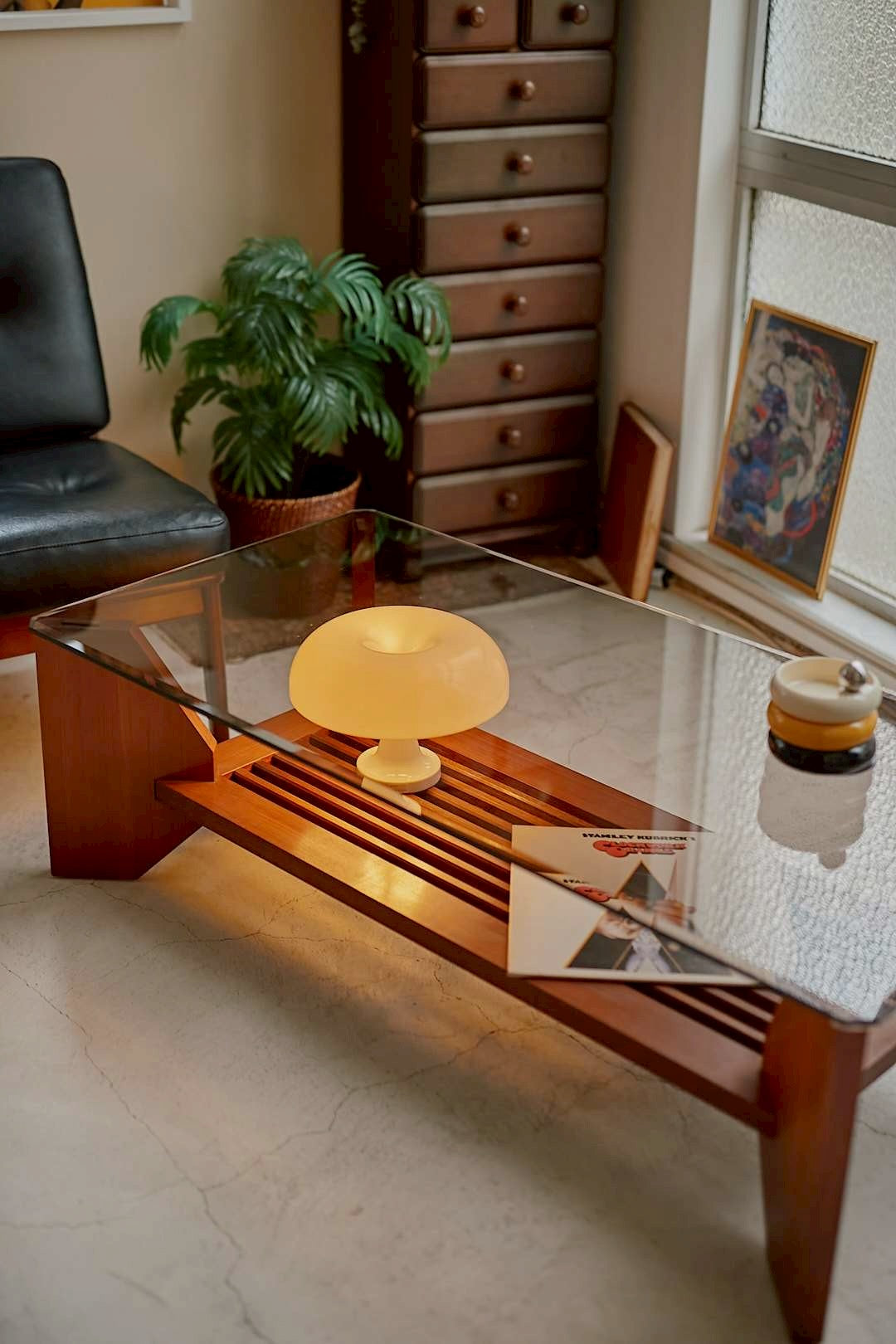 Wood stripe wide table