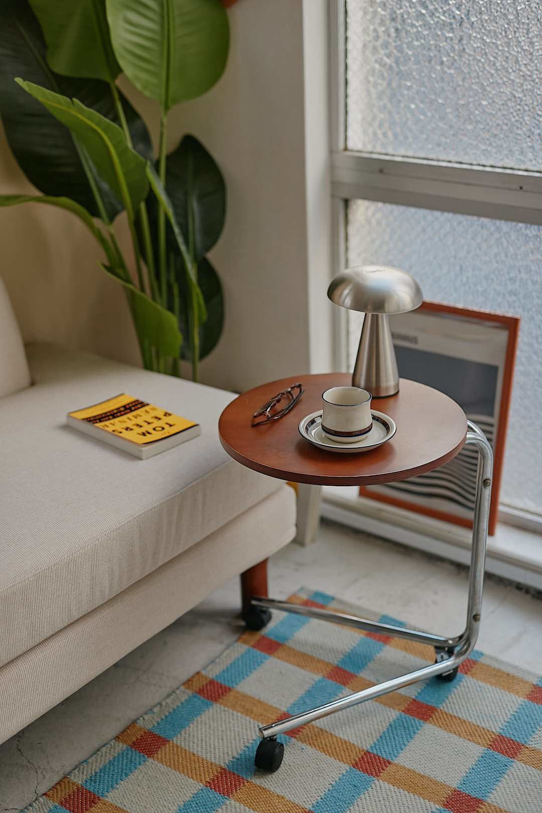 Wood Caster Side Table