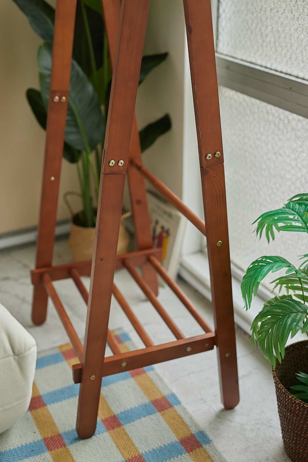 Folding Wooden Clothes Rack