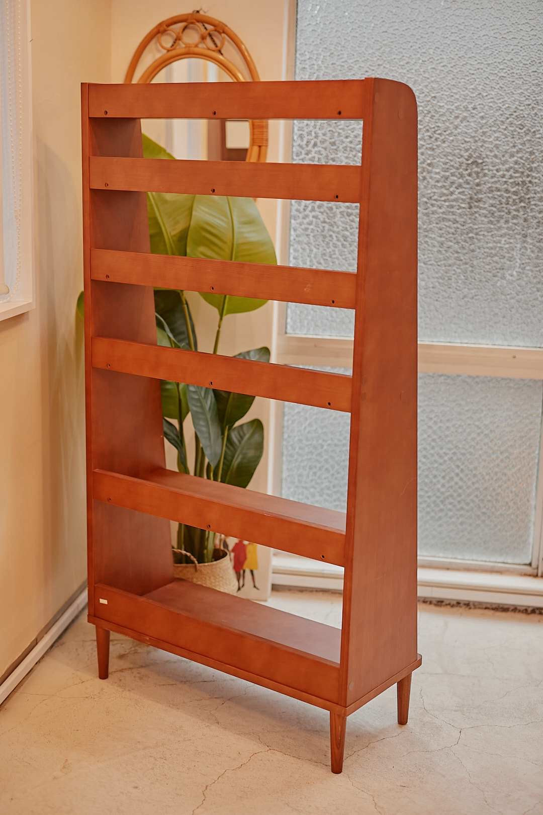 Warm Wood Open Shelf