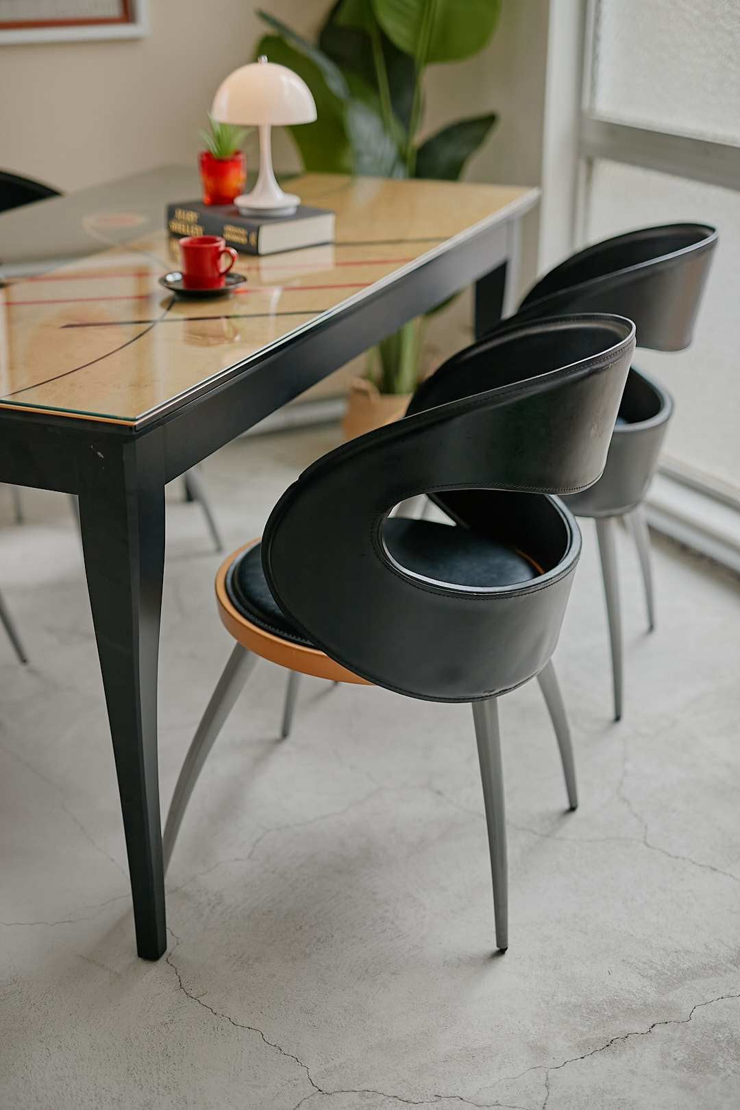 Modern Art Glass Dining Set