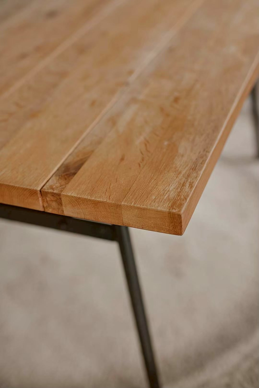 Natural wood dining table
