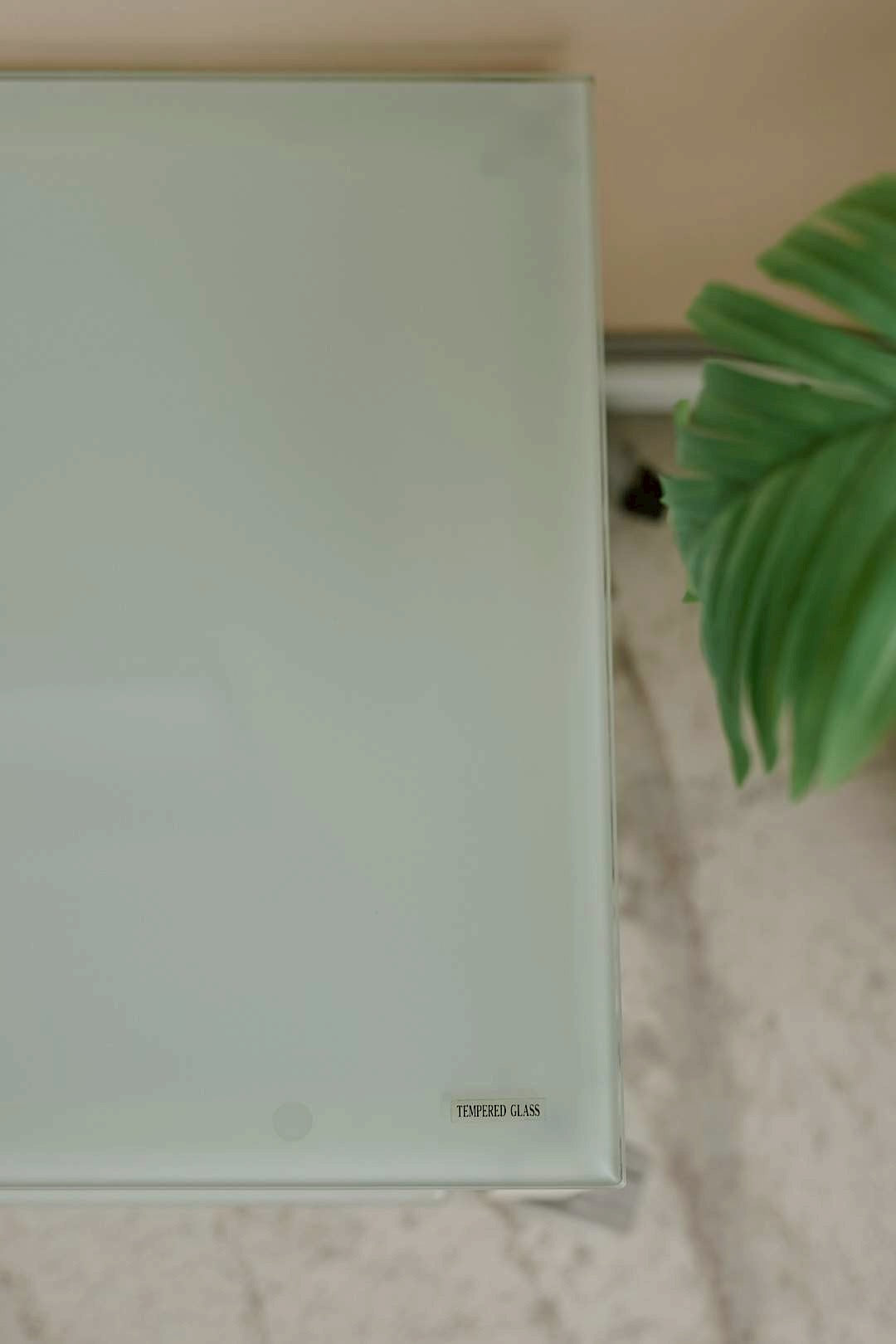 White glass tier lowboard