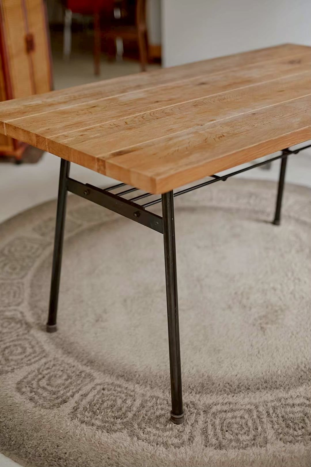 Natural wood dining table