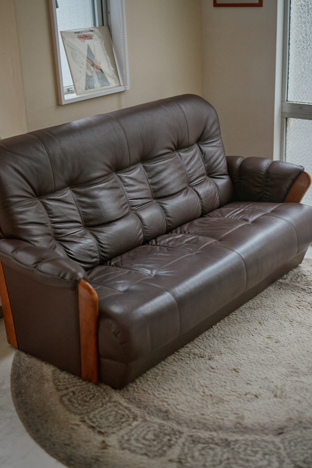 Brown Warm Leather Sofa