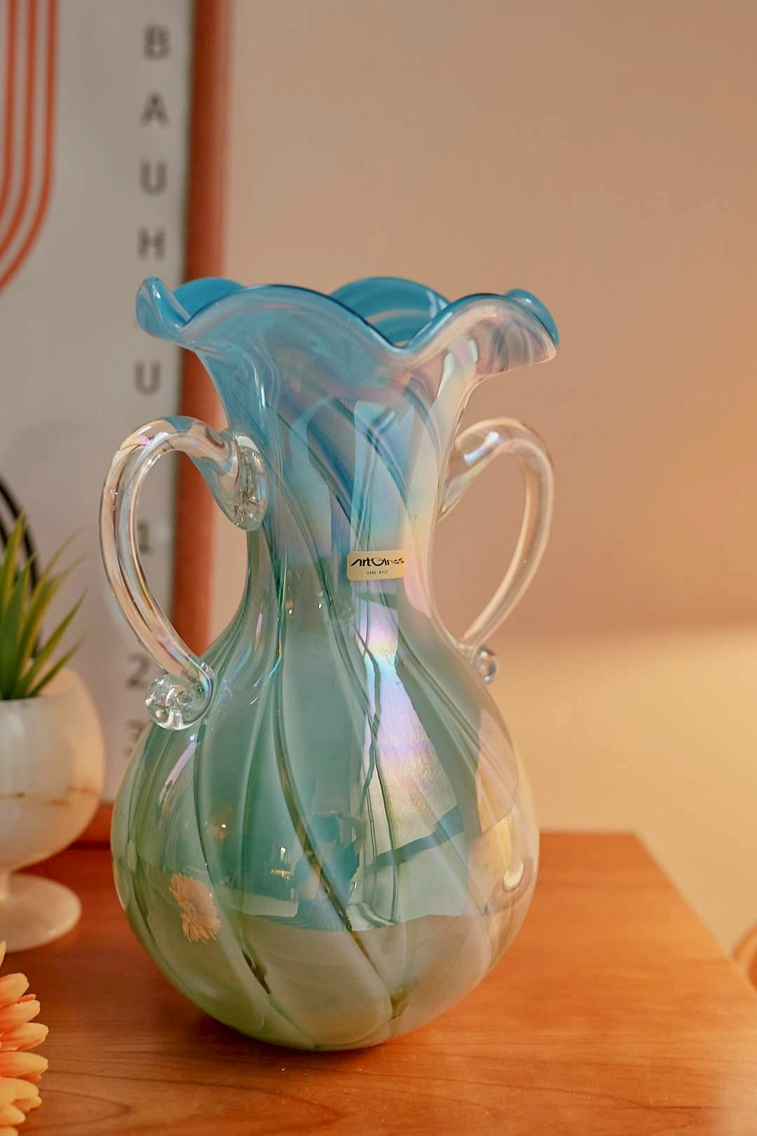 Ocean Swirl Glass Vase
