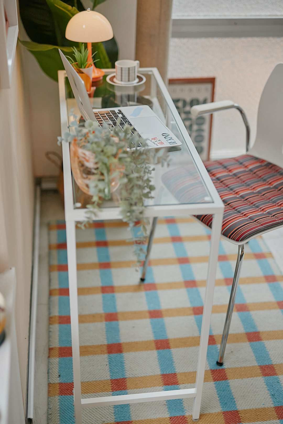 White Frame Glass Desk