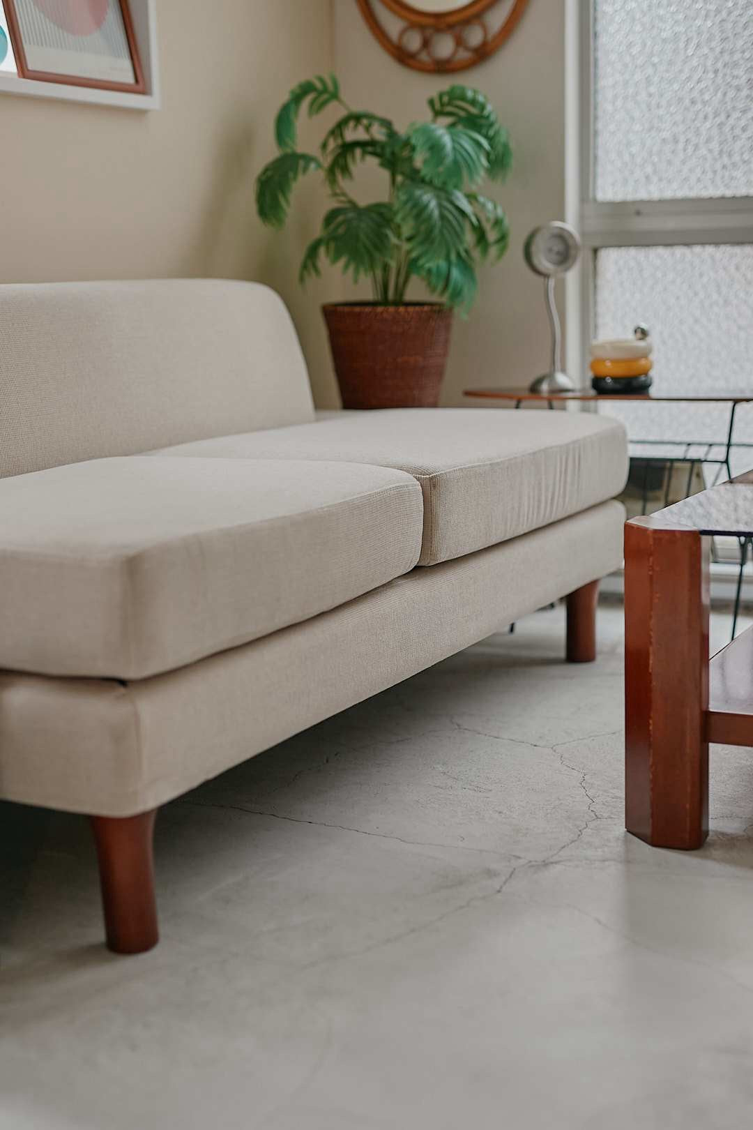 Ivory Square Low Sofa