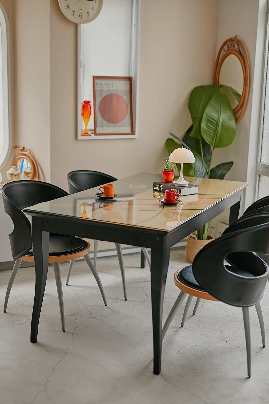Modern Art Glass Dining Set