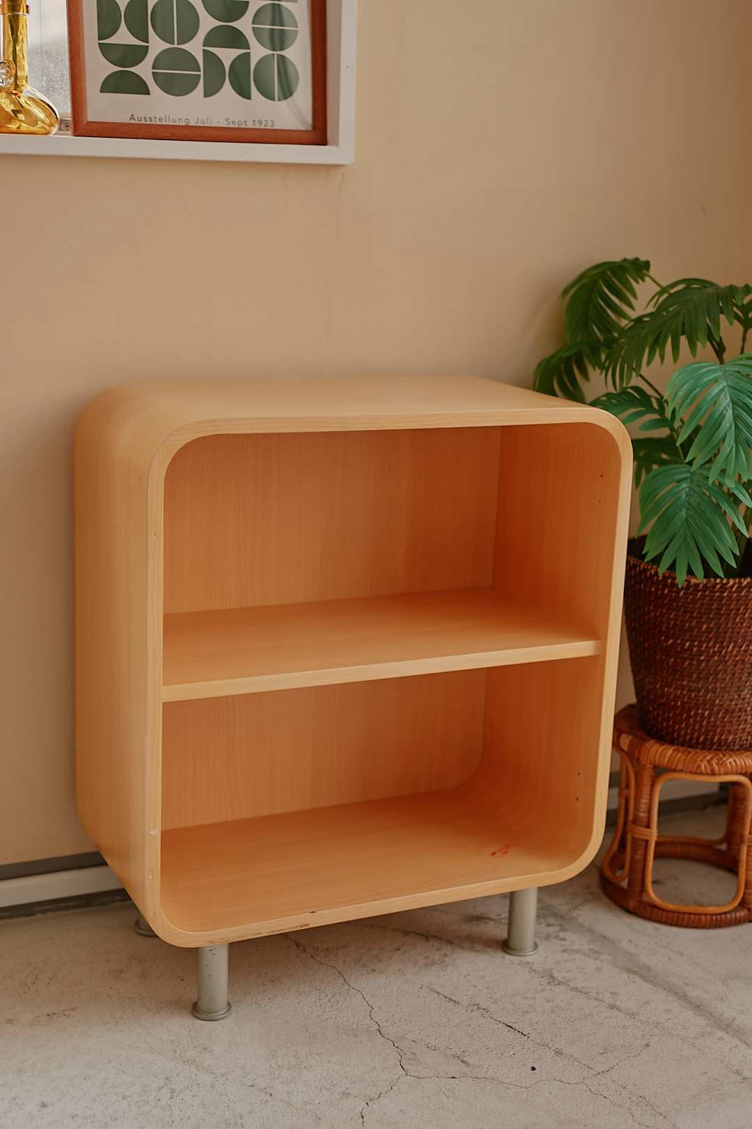 Natural Wood Arch Open Shelf