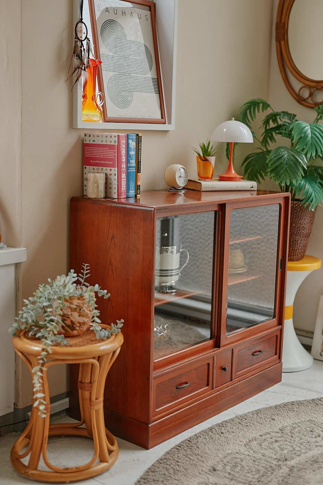 Wood Sliding Glass Cabinet