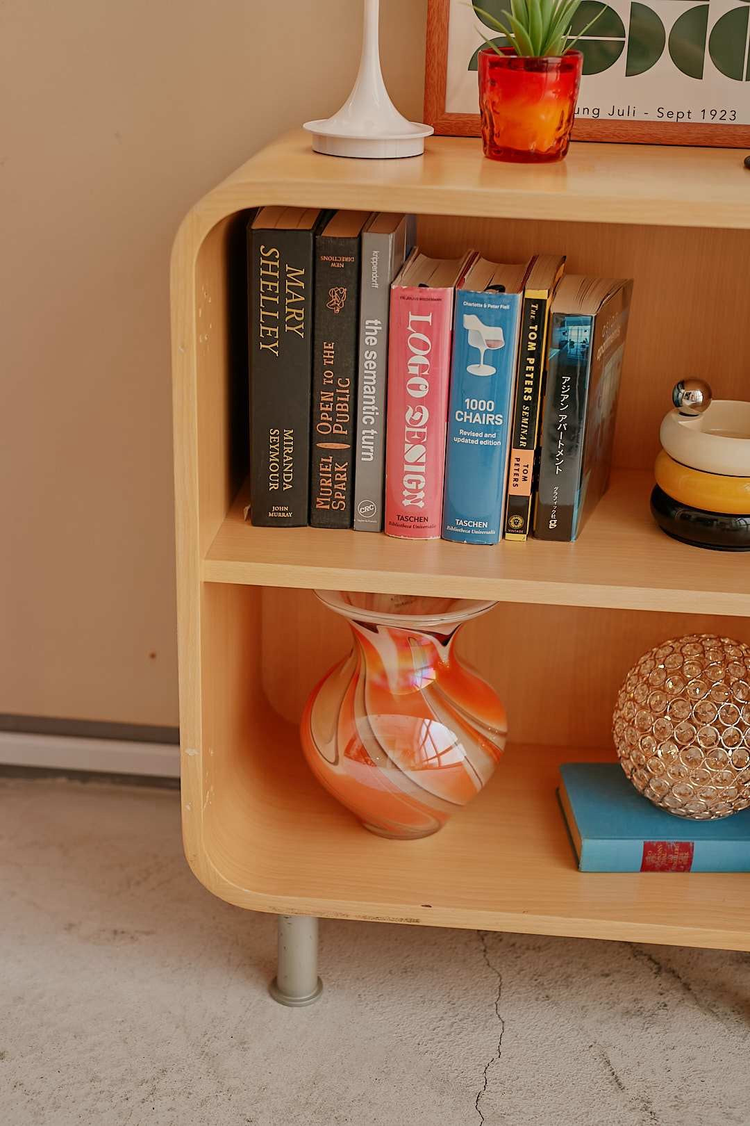 Natural Wood Arch Open Shelf