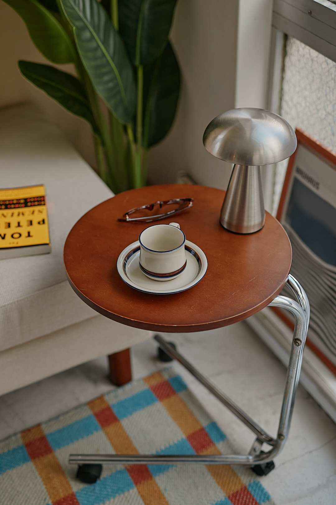 Wood Caster Side Table