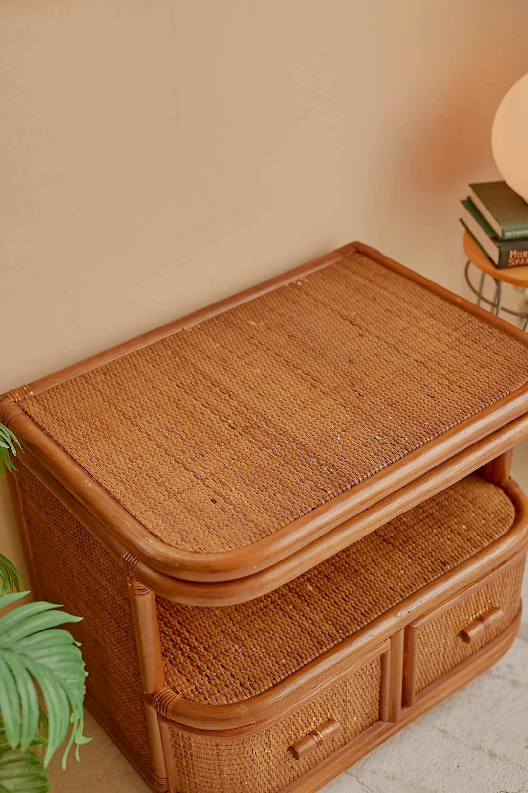 Rattan low cabinet