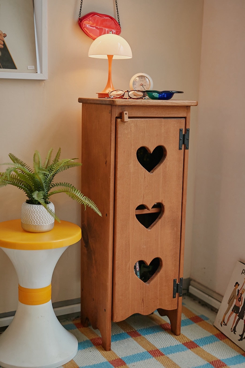 Wood heart cabinet