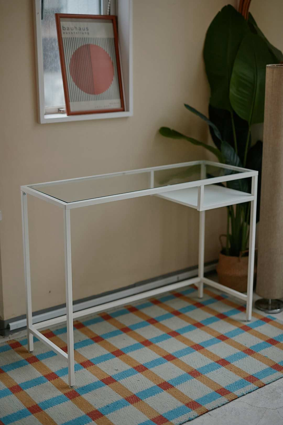 White Frame Glass Desk