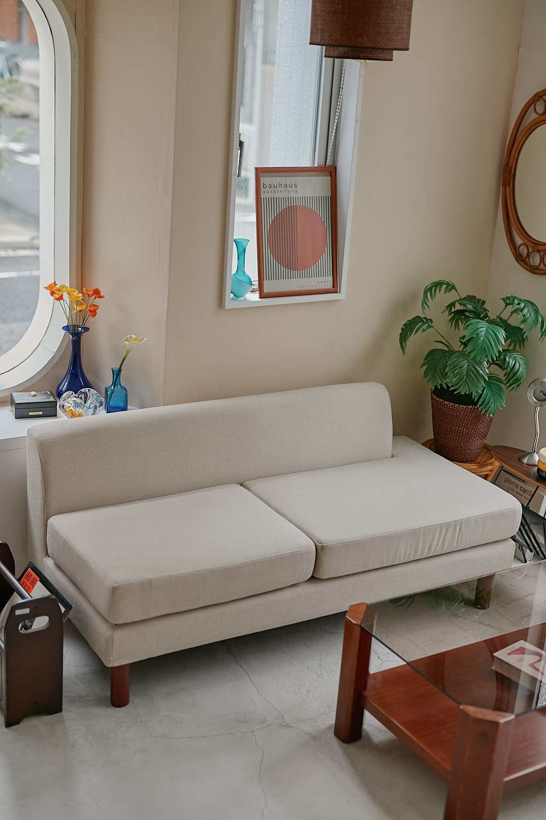 Ivory Square Low Sofa