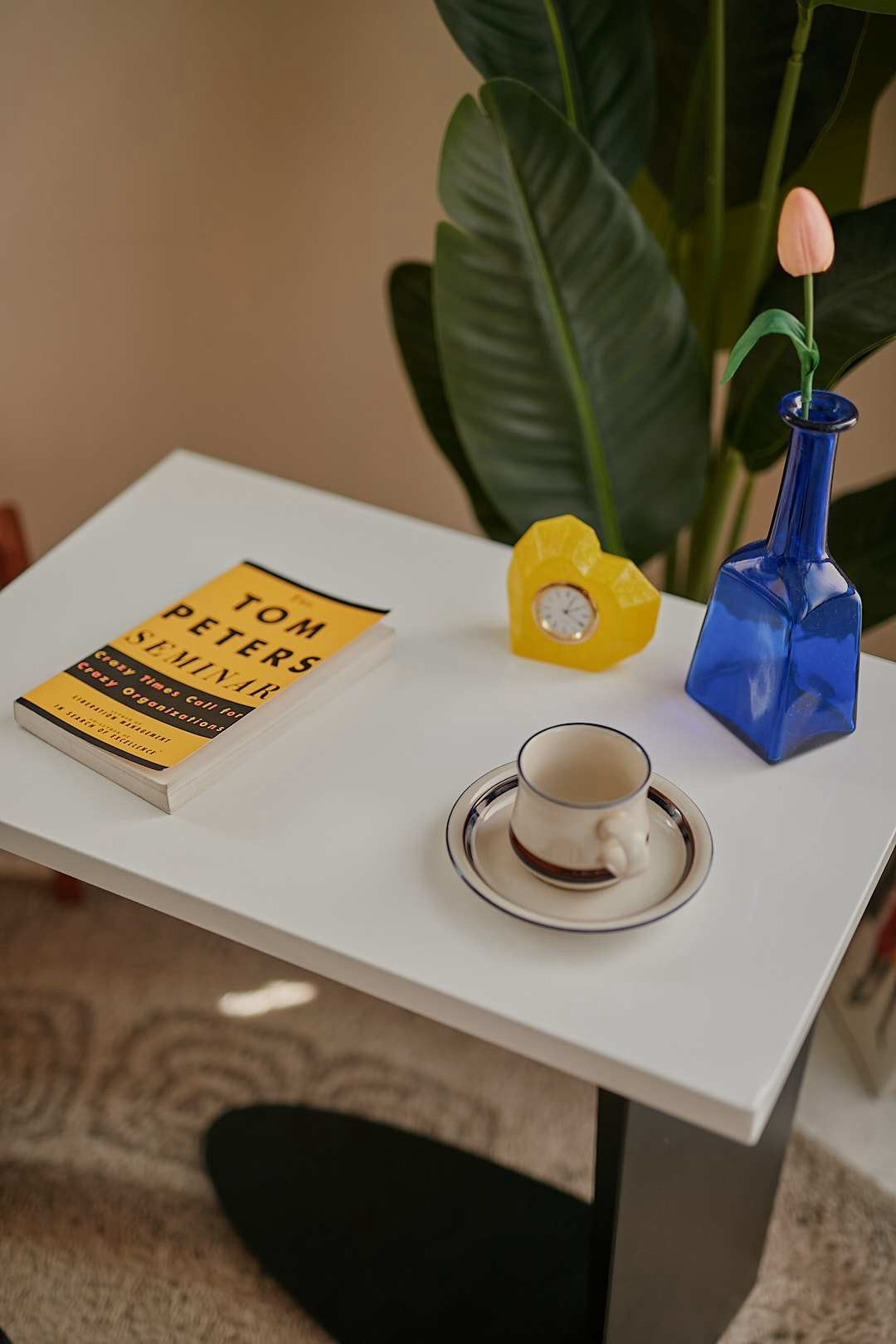 Postmodern White Side Table