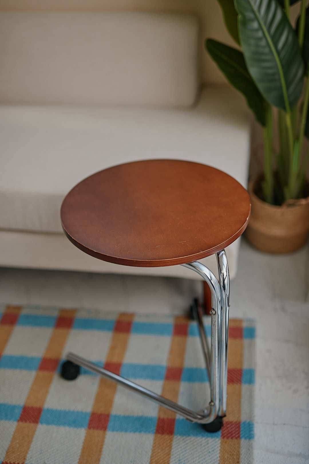 Wood Caster Side Table