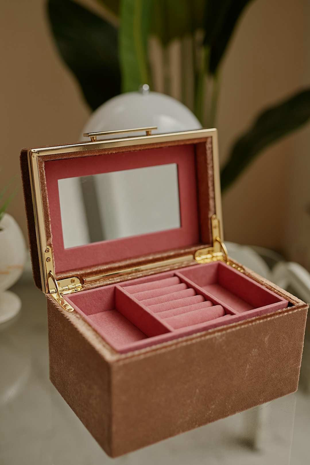 Pink Velvet Jewelry Box