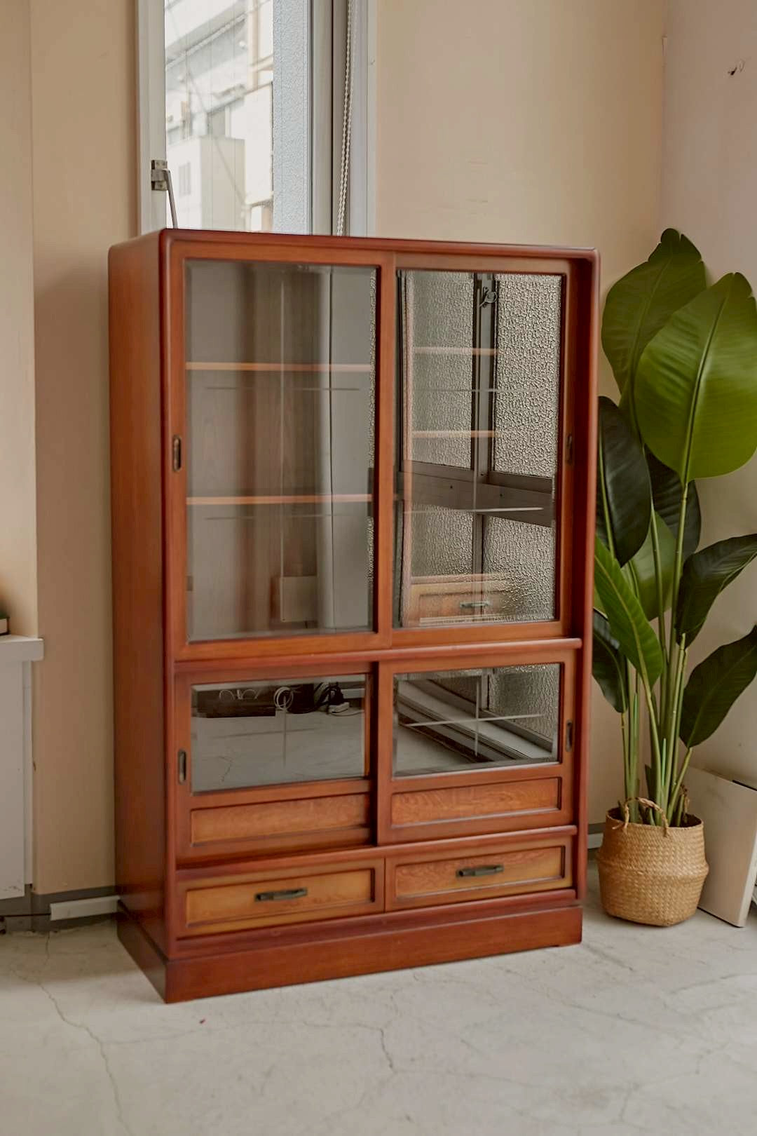 Modern cross glass cabinet