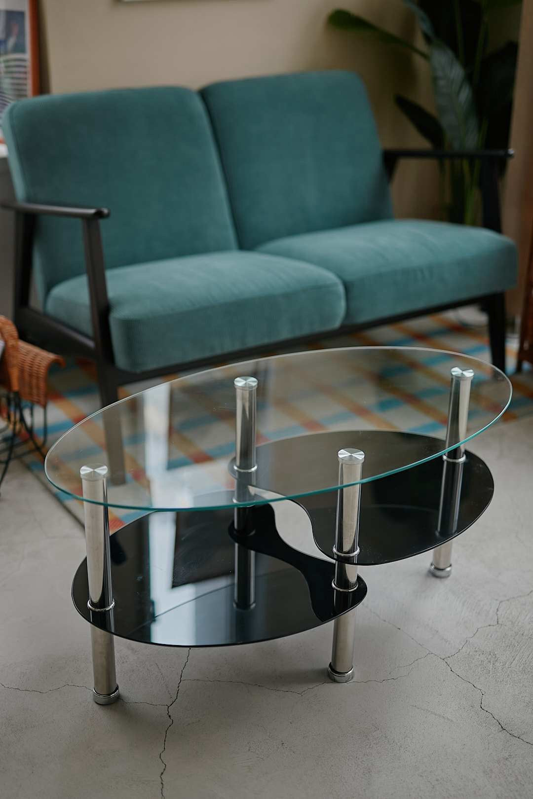 Black Layer Glass Table