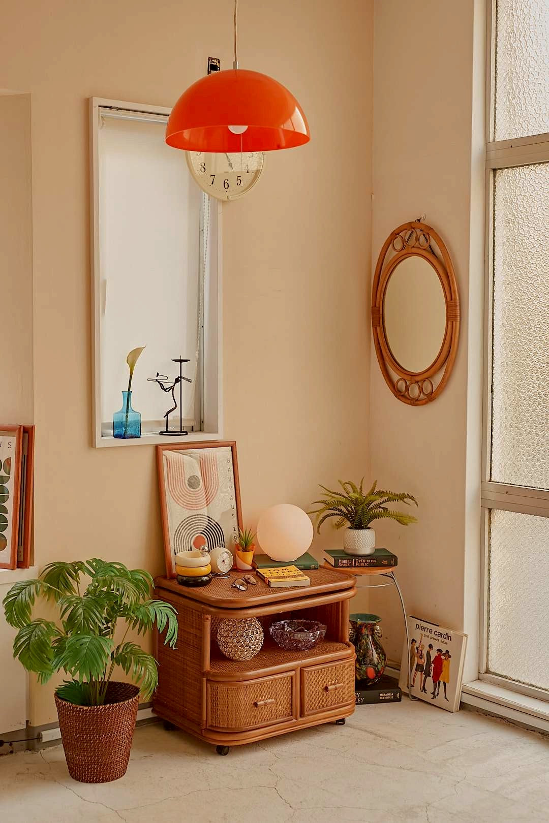 Rattan low cabinet