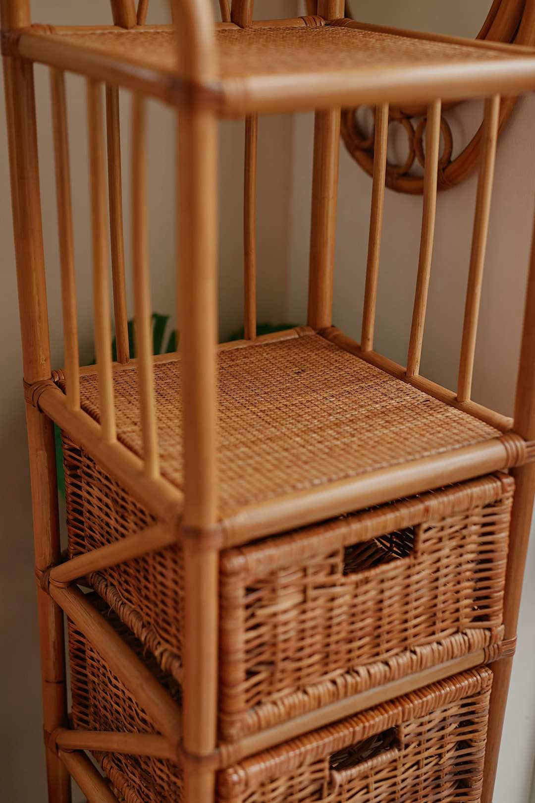 Rattan Basket Shelf