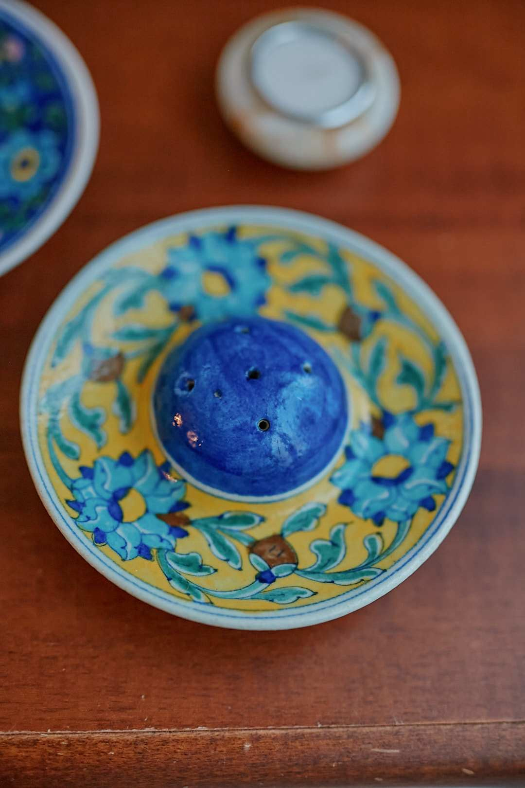 India Pottery Incense Tray(yellow)