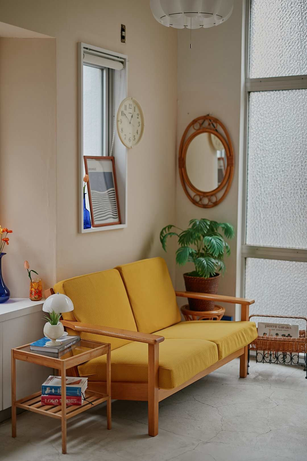 unico Yellow Wood Sofa