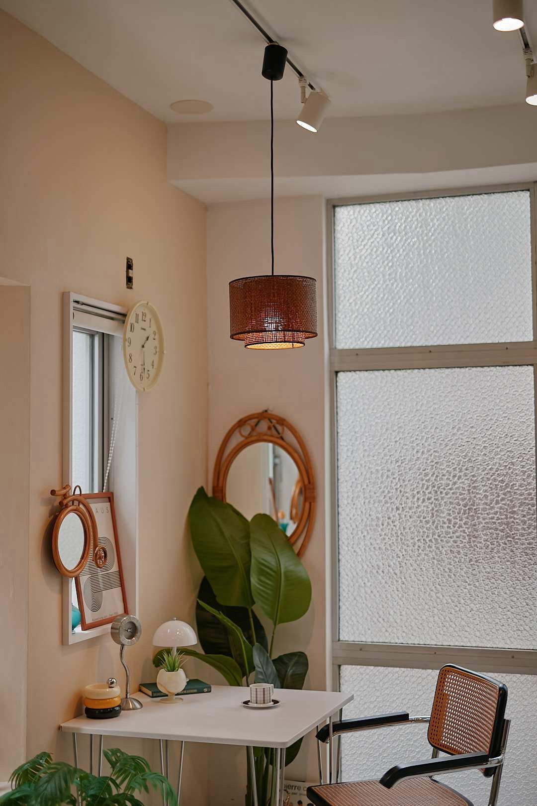 Double Rattan Pendant Light