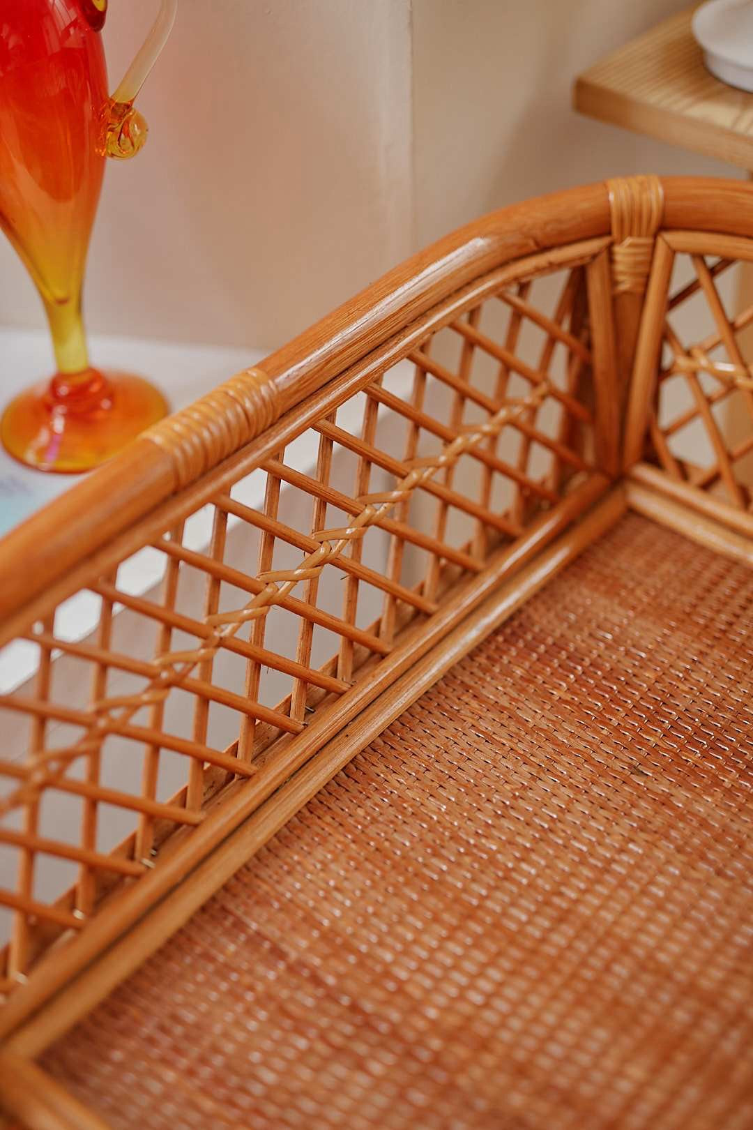 Rattan Double Basket Rack