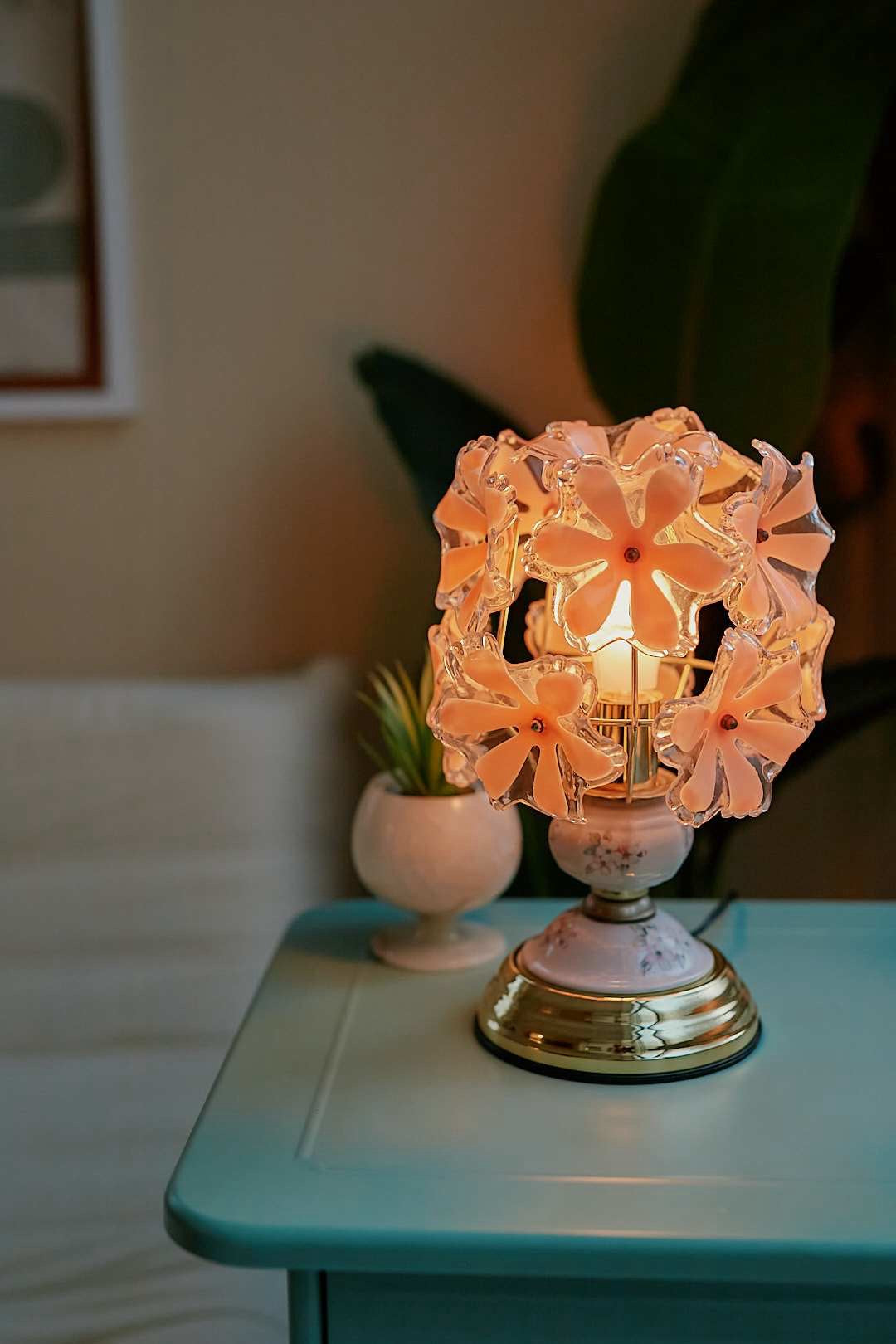 Peach Flower Touch Lamp