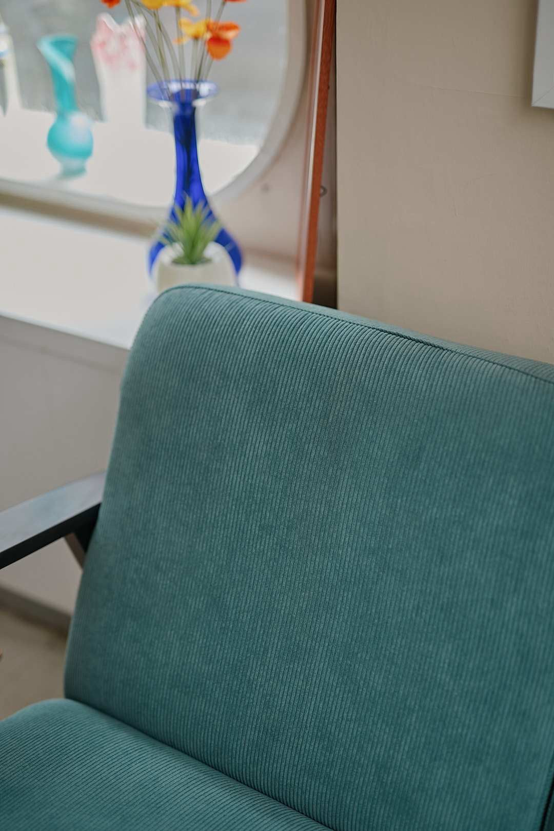 Blue Green Corduroy Sofa
