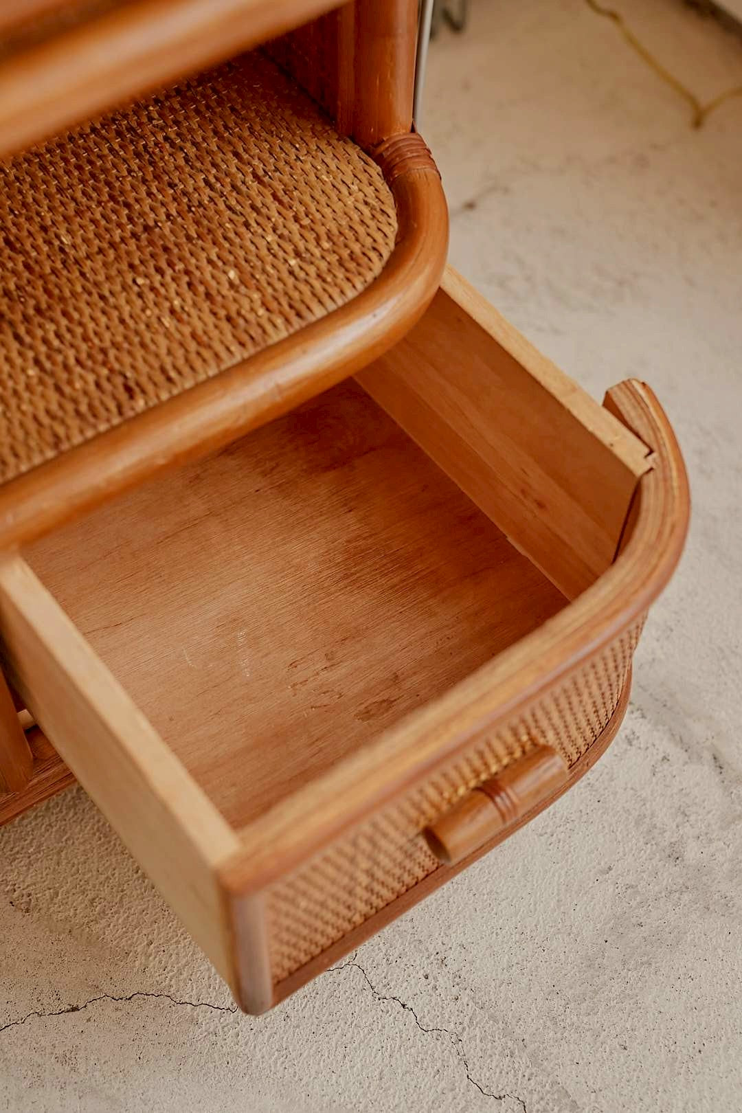 Rattan low cabinet