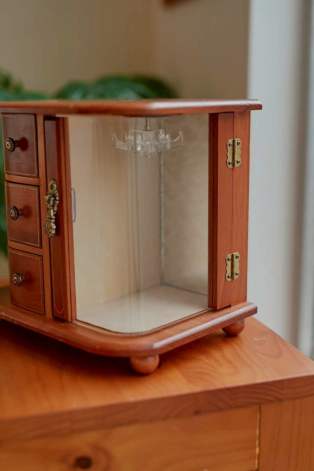 Wood jewelry cabinet