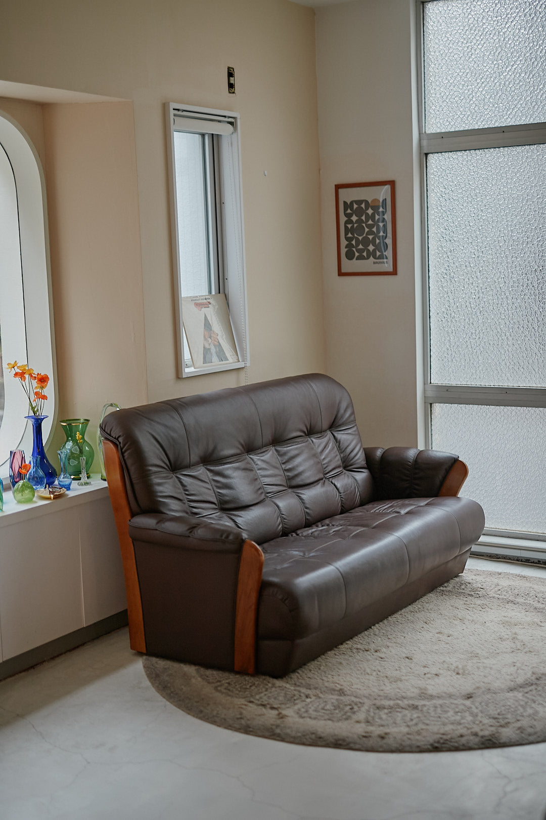 Brown Warm Leather Sofa