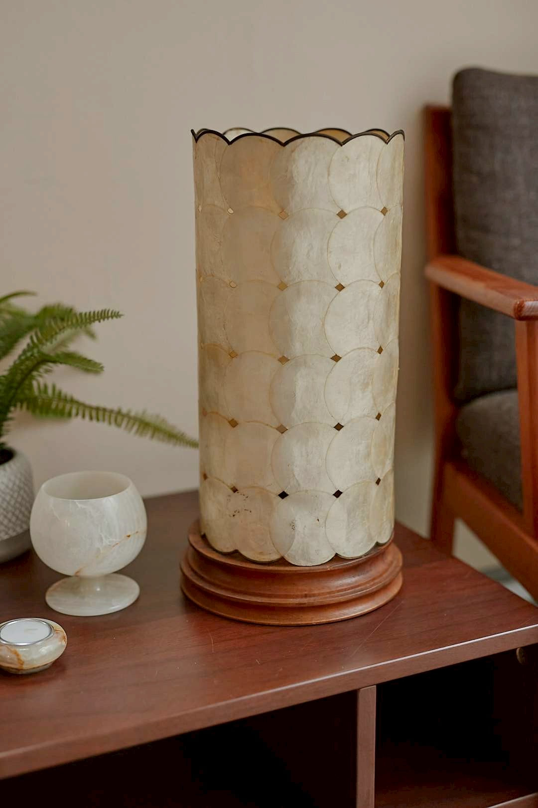 Capiz shell antique lamp