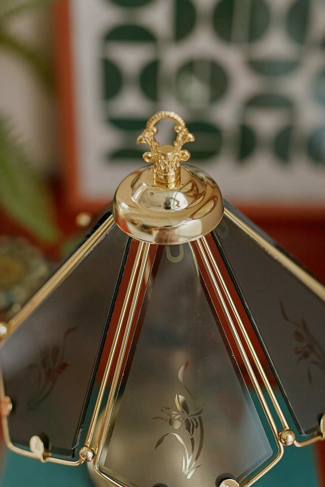 Smoked Glass Flower Touch Lamp